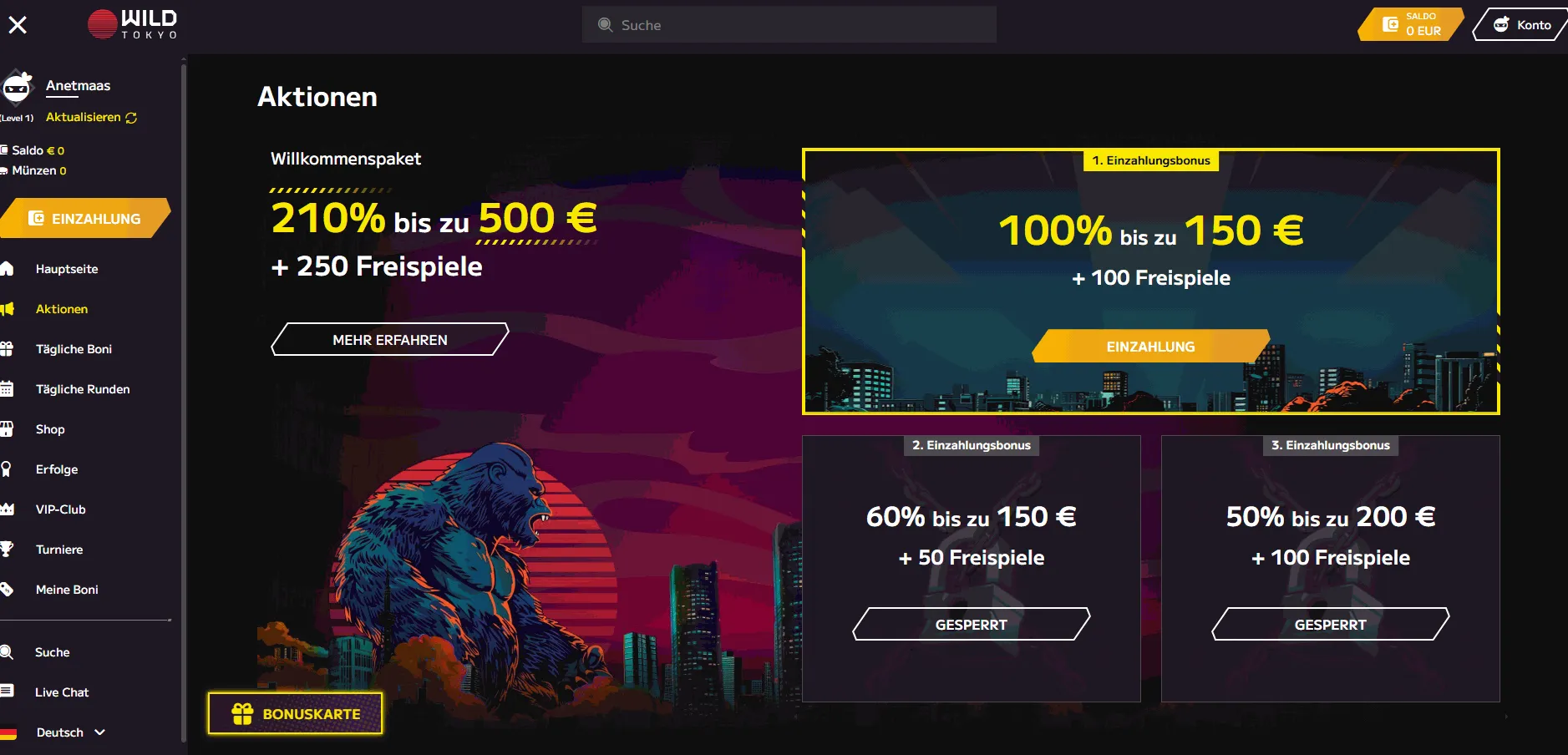 Startseite von Casino Wild Tokyo Casino Wild Tokyo Startseite