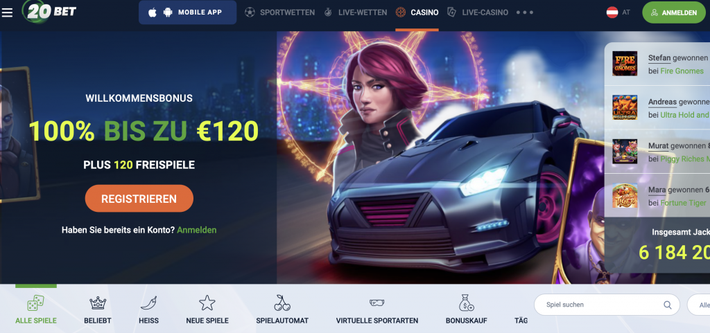 20bet Casino Übersicht