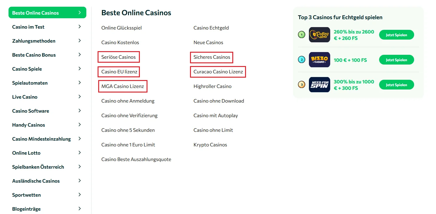 Sicheres Online Casino Liechtenstein