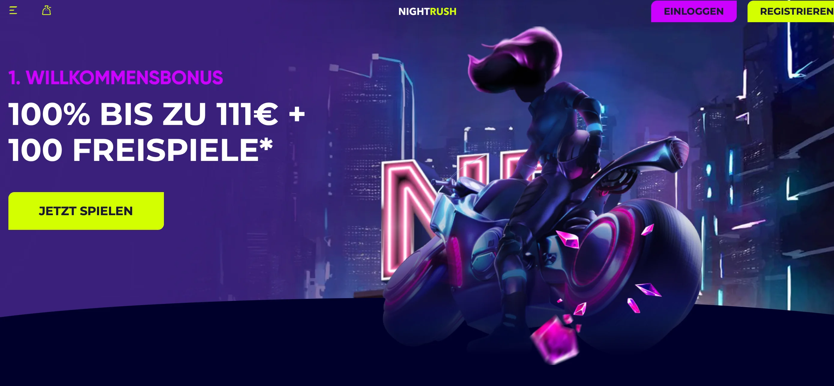 Night Rush Casino Hauptseite