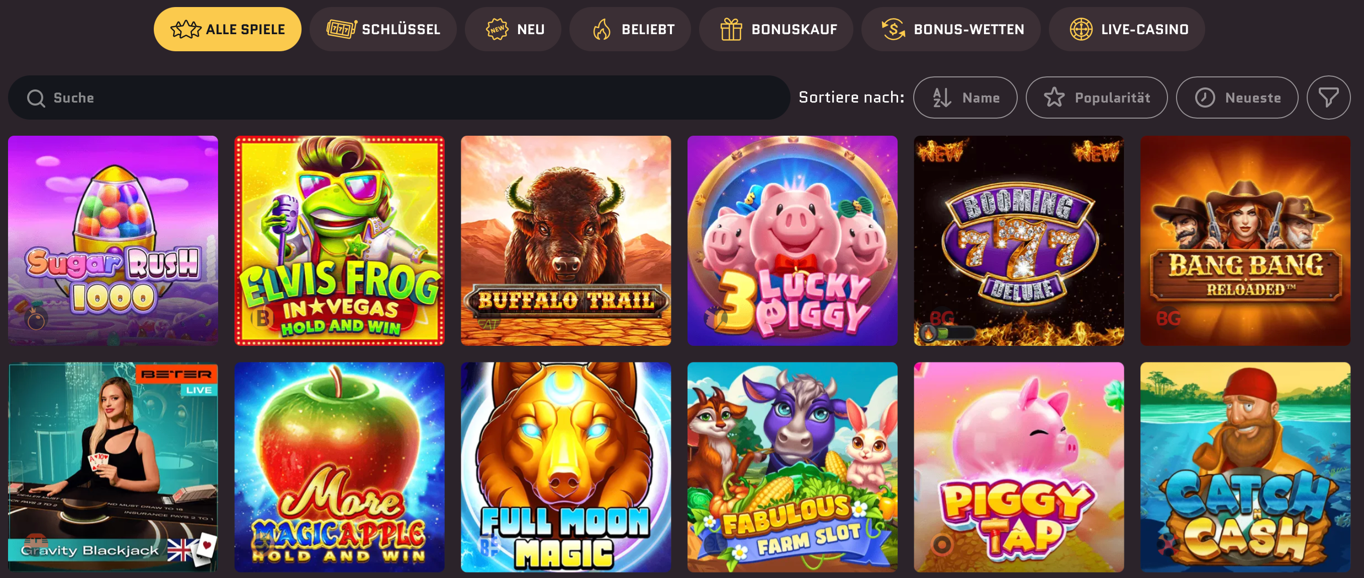 Wanted Win Casino Spieleangebot