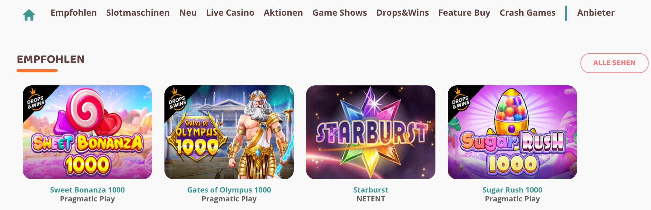 Moi Casino Spieleangebot