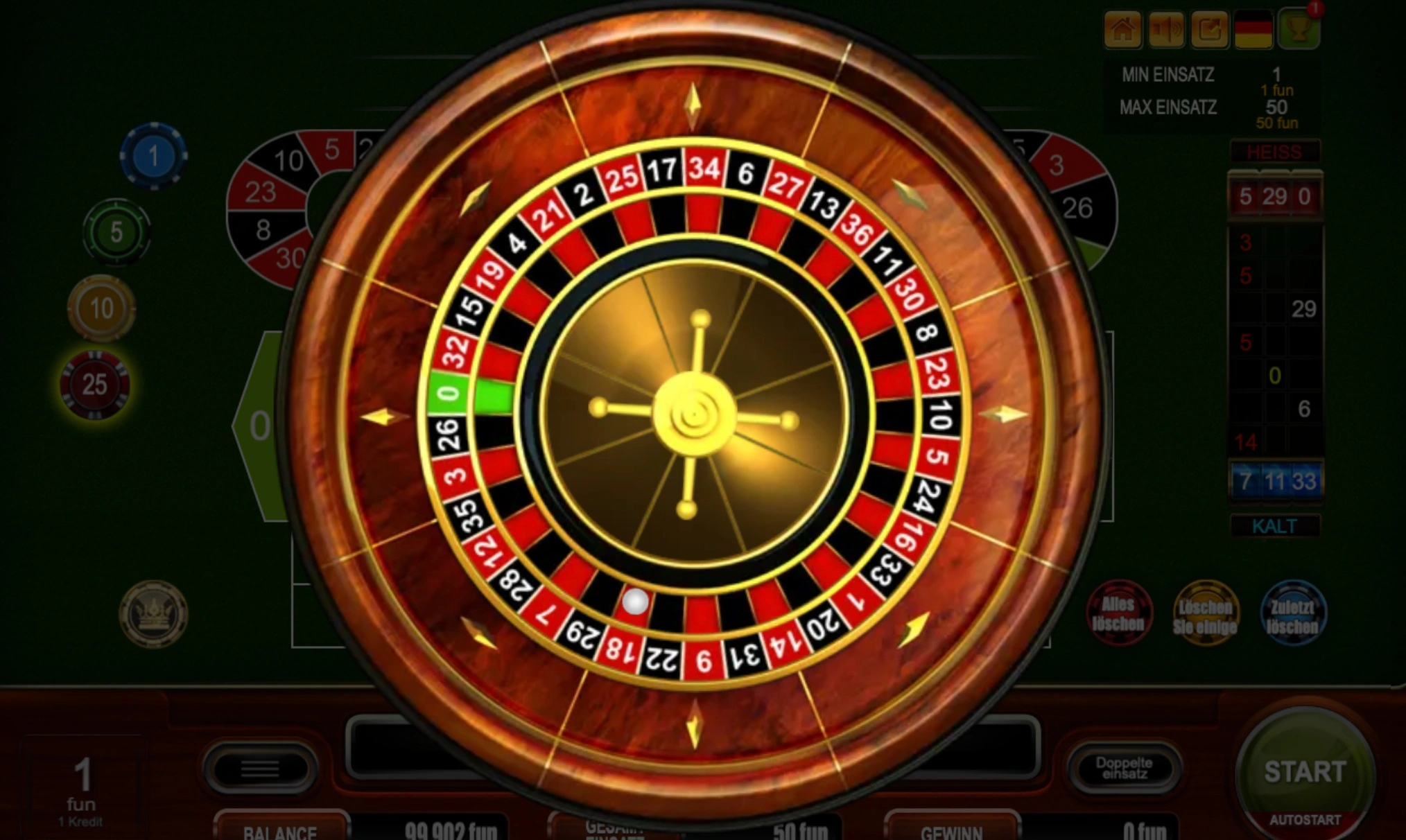 Europäischem Roulette Casino Wetten