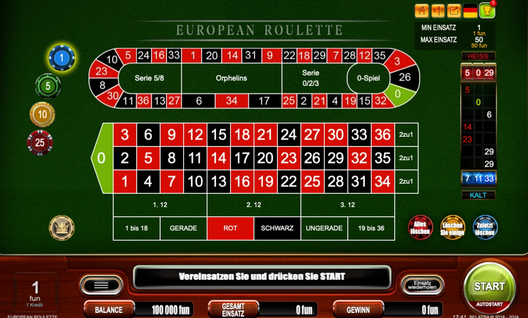 Europäischem Roulette Casino