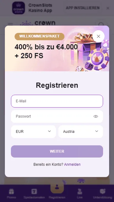 Crown Slots Casino persönlicher Daten