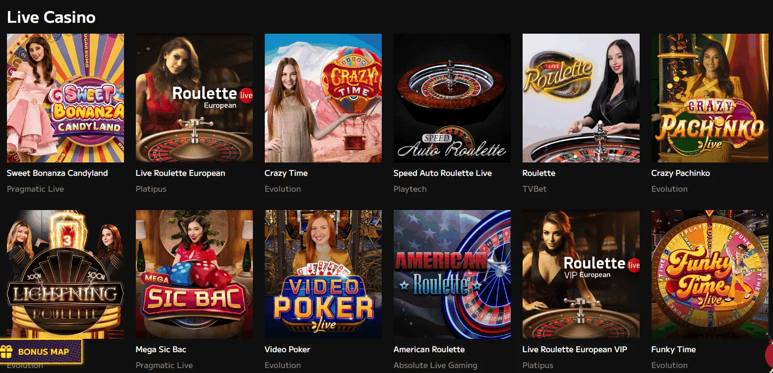 Varianten von Live Casino