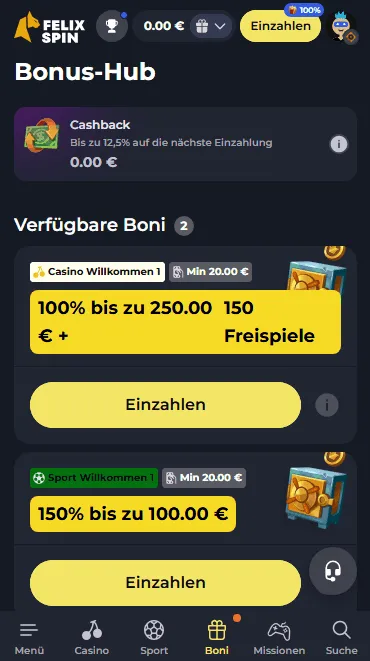 Felixspin Casino Bonus