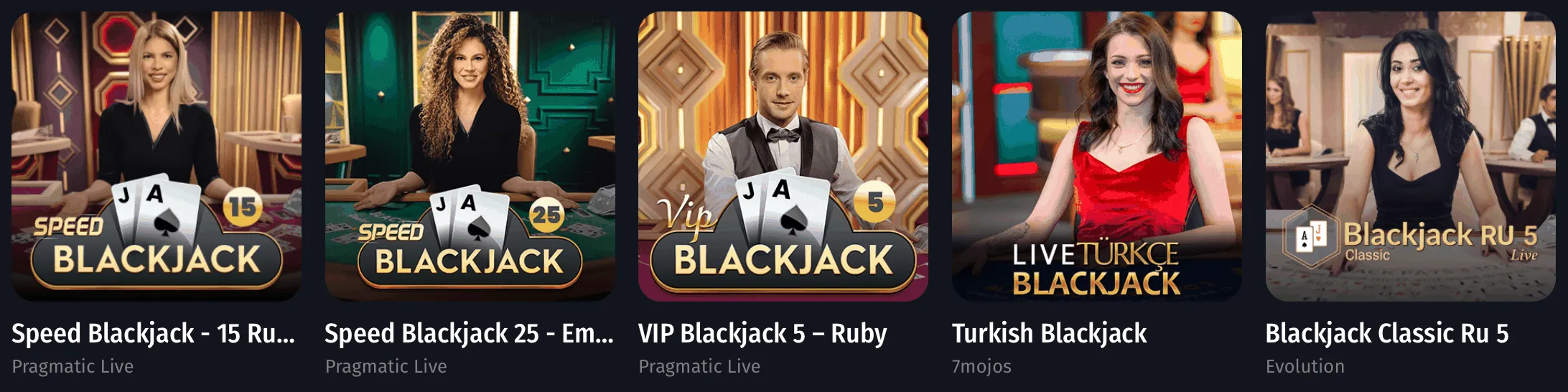 Varianten von Live Blackjack