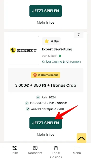 Kinbet mit Ramses Book slot