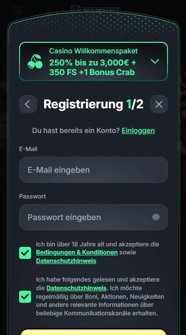 Registrier im Snoop Dogg Dollars Kinbet Casino