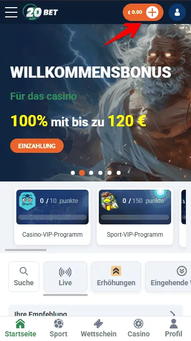 Kasse im 2 Eur Casino