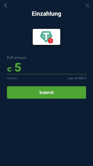 Uberprufen sie die 2 eur Einzahlung