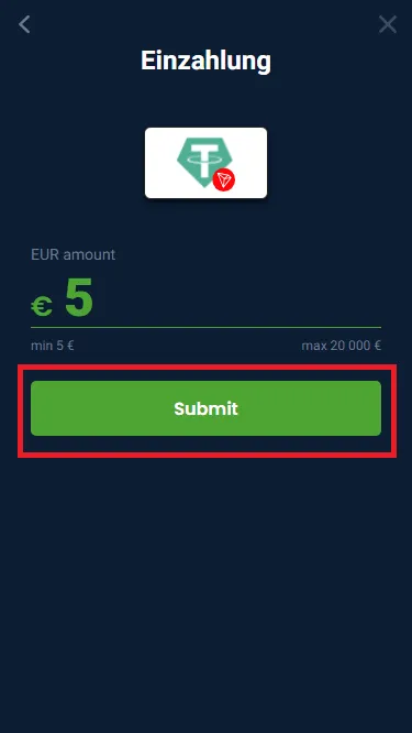 Uberprufen sie die 3 eur Einzahlung