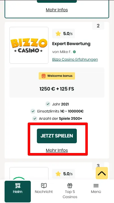 Wahlen sie 4 euro Casino