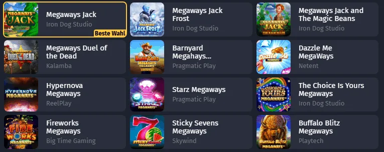 Spiele Megaways Slots Megaways Spieleautomaten