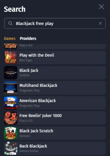 Winshark Casino Blackjack Varianten