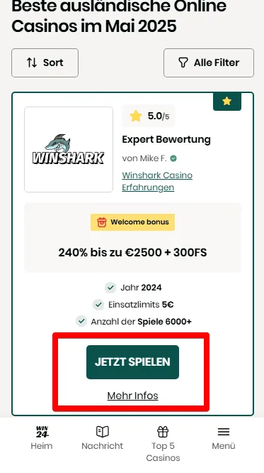 Wahlen die Auslandische Casino