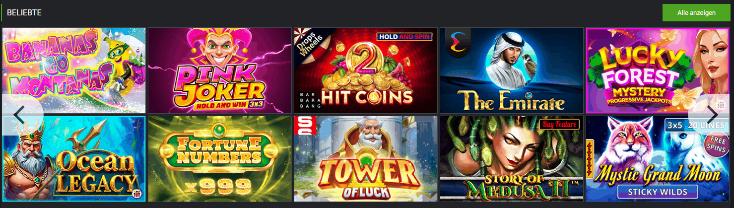 Spielangebot im Betlabel