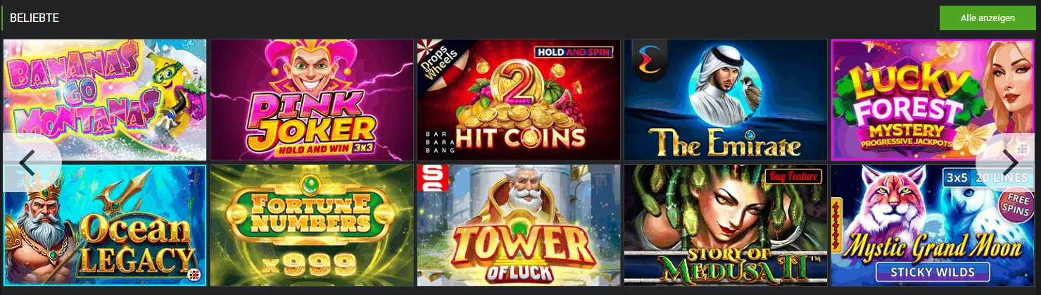 Spieleangebot bei Betlabel Spielangebot im Betlabel