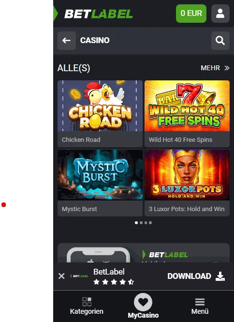 Spiele im Betlabel Casino