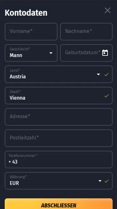 Daten im Crypto Casino