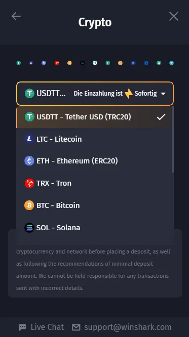 Tokenwahl im Krypto Casino