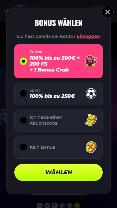 Bonus im Lunubet Casino
