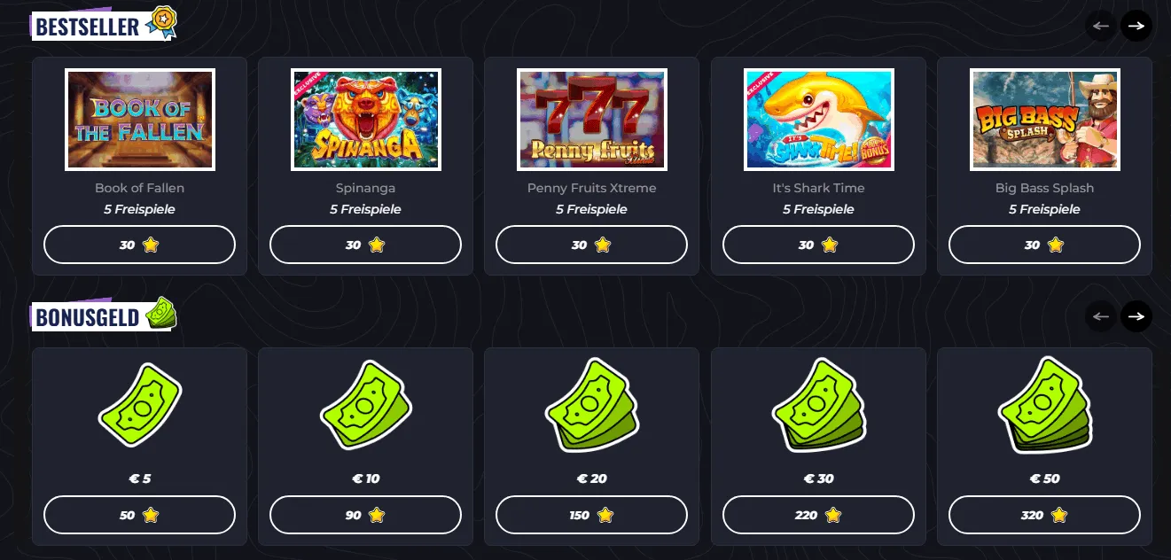 Lunubet Casino Shop Bonus Shop im Lunubet