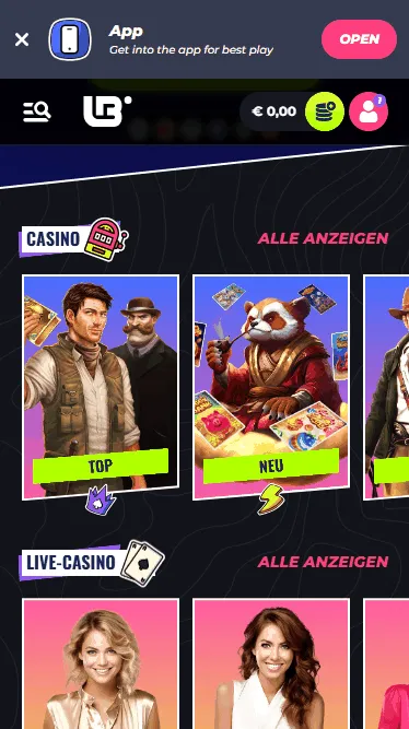 Spiele im Lunubet Casino