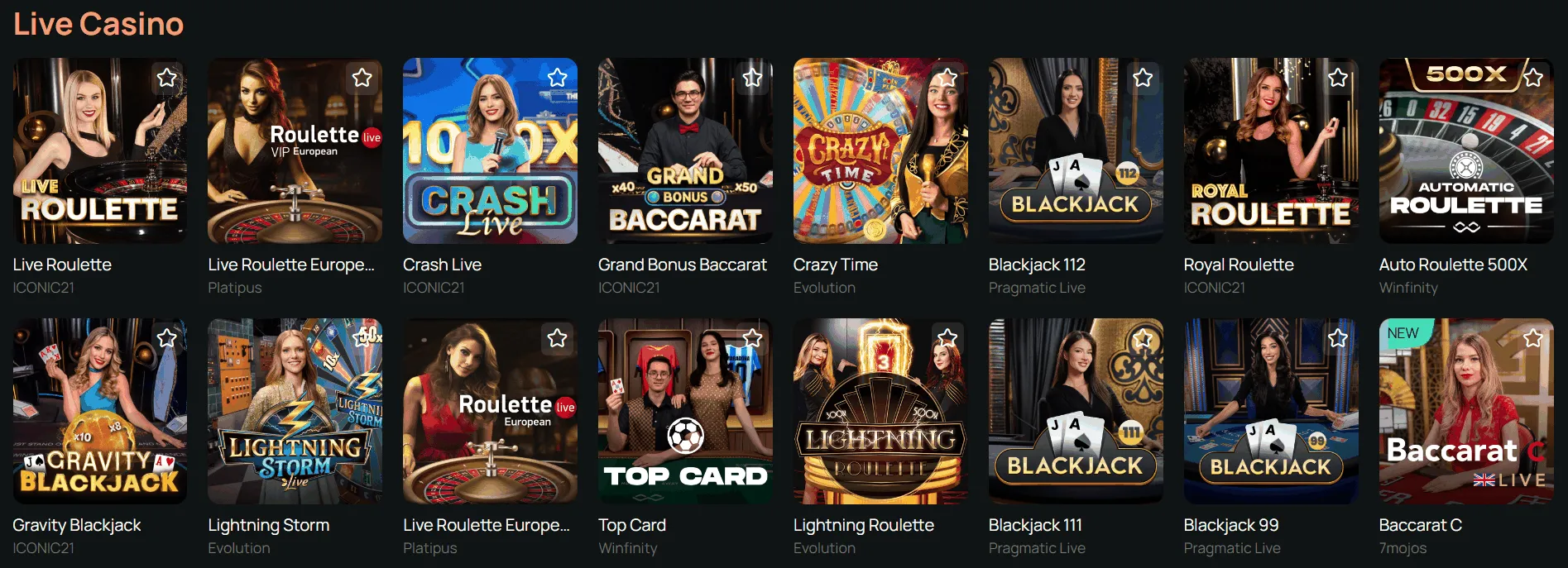 Ritzo Casino Live Spiele Live Spiele Angebot im Ritzo