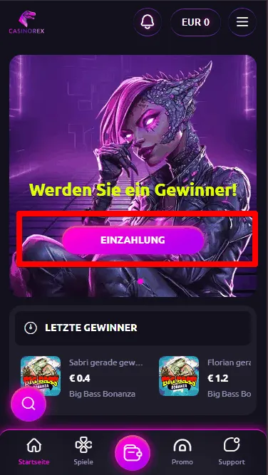 Kasse im Sofort Casino