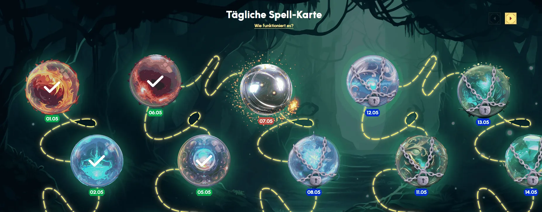 Bonus Map bei Spellwin Spell-Karte bei Spellwin