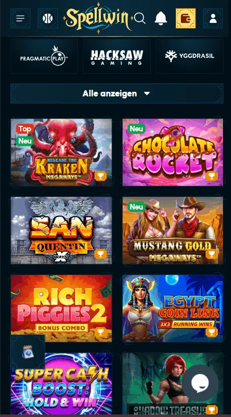 Spiele im Spellwin Casino