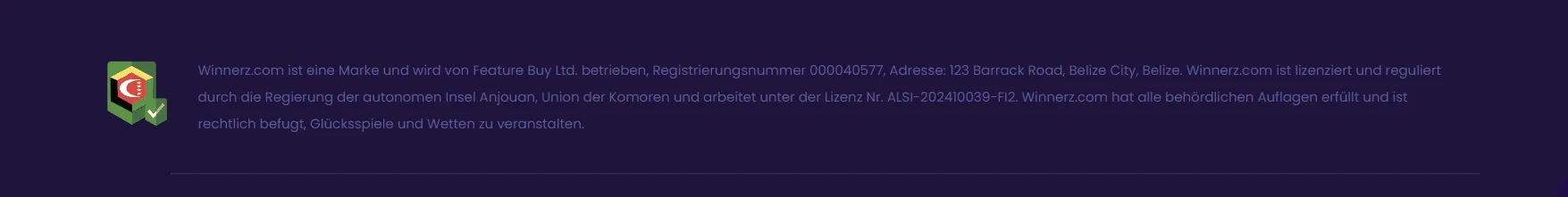 Winnerz Lizenz und Sicherheit Winnerz Casino Lizenz