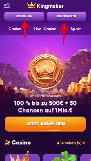 10 Eur Kingmaker Casino Registrier