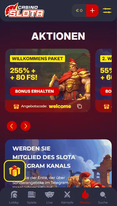 Bonus im 5 EUR Casino Slota