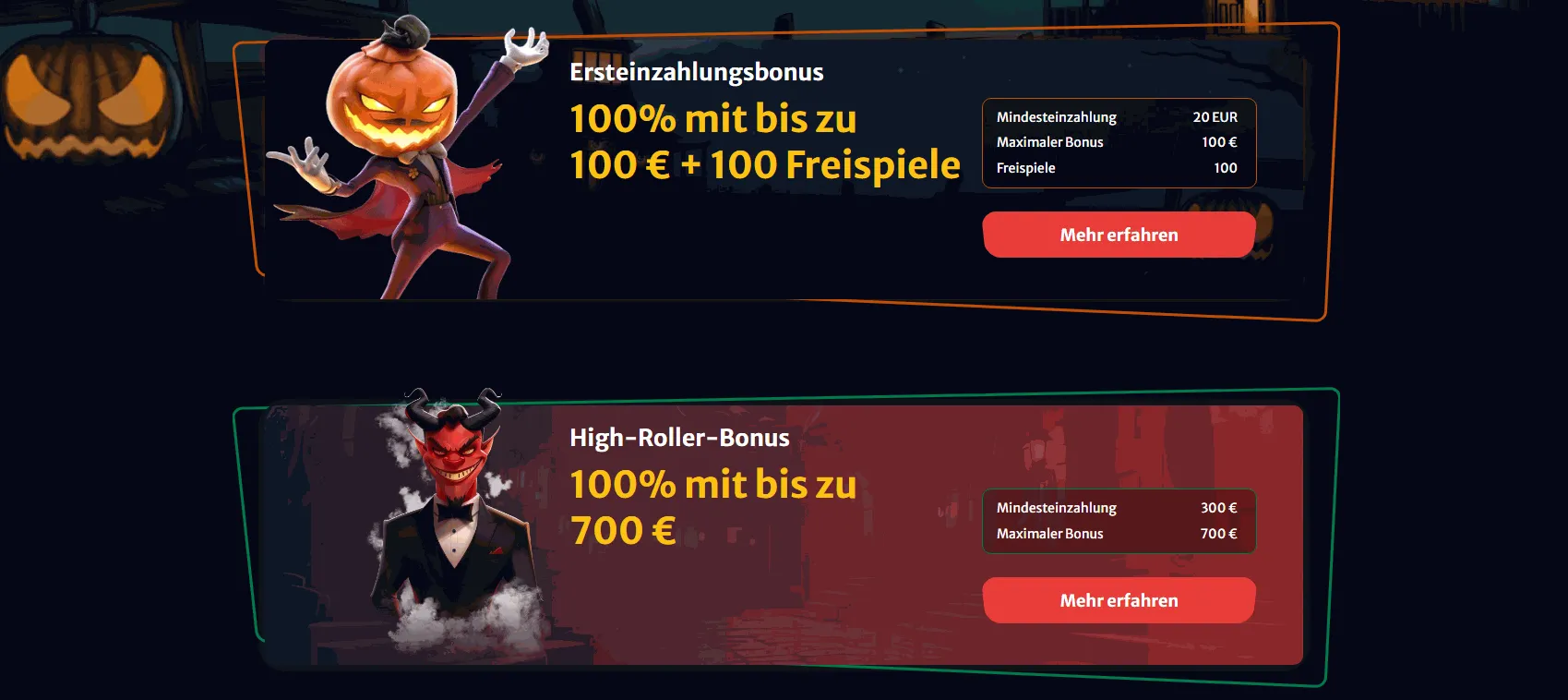 Bonusangebot bei Hell Spin Hell Spin Bonusangebot