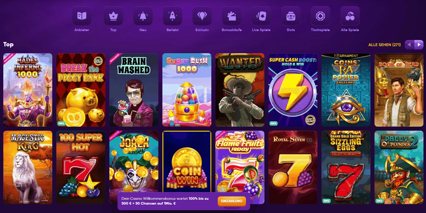 Kingmaker Casino Spielangebot Spielangebot im Kingmaker