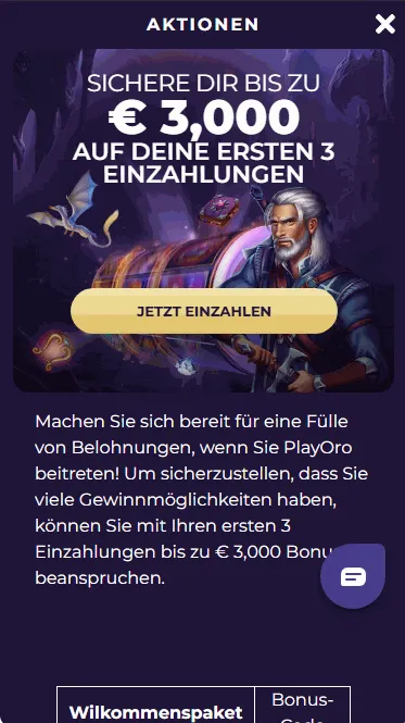 Bonus Bedingungen lies im Playoro 300% Boni Casino