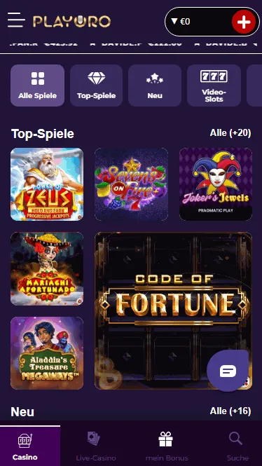 Playoro Casino spiele mit 300 Prozent Boni