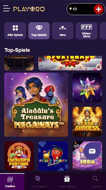 Spiele im Playoro Casino