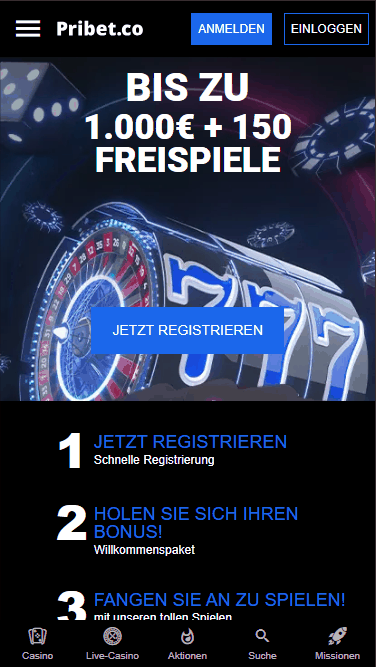 Registrierung im Pribet