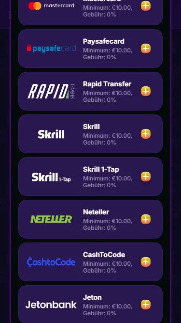 Einzahlung tätigen im Nova Jackpot Casino