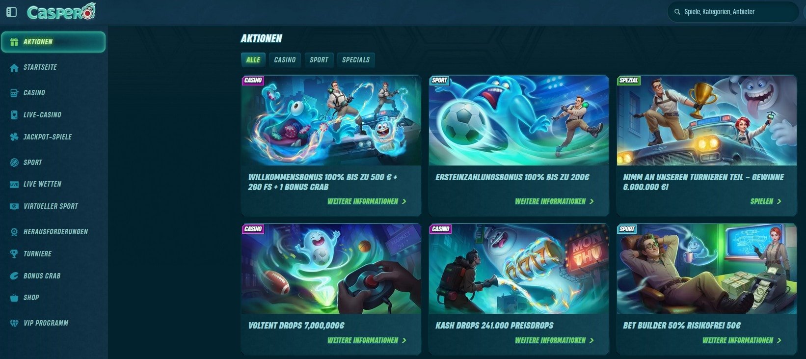 Bonusangebot bei Caspero Casino