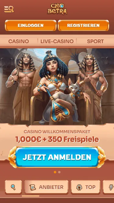 Registrieren im Cleobetra Casino