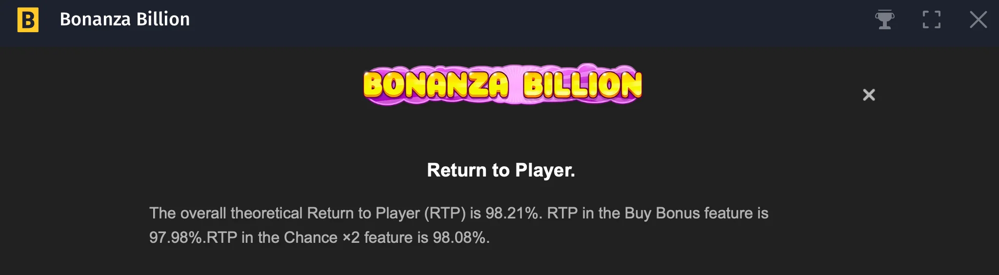 Bonanza Billion Auszahlungsquote (RTP) Bonanza Billion Slot RTP