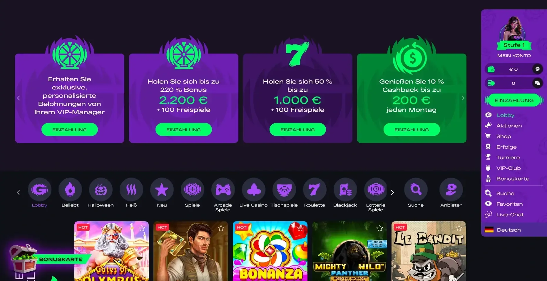 Glitchspin Casino Bonusübersicht mit VIP-Belohnungen Glitchspin Casino Bonusangebote