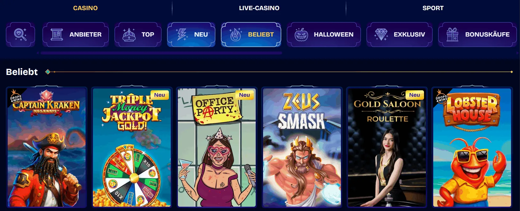 Beliebte Spielautomaten im WishWin Casino Beliebte WishWin Spiele