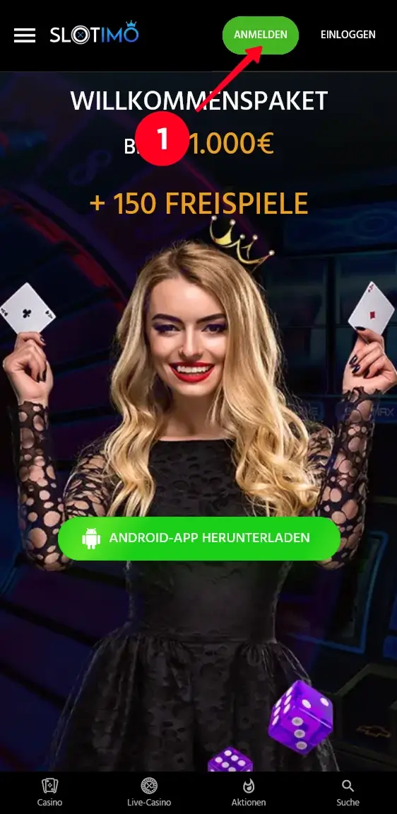 Slotimo Registrierung