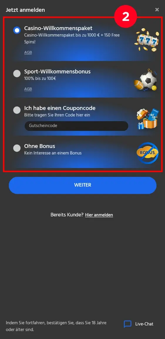 Slotimo Bonusoptionen